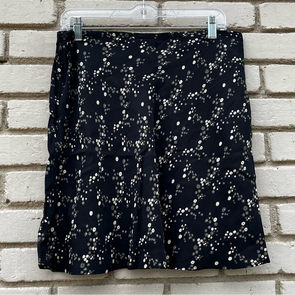 Vintage Gap Floral Midi Skirt in Black - Size 12